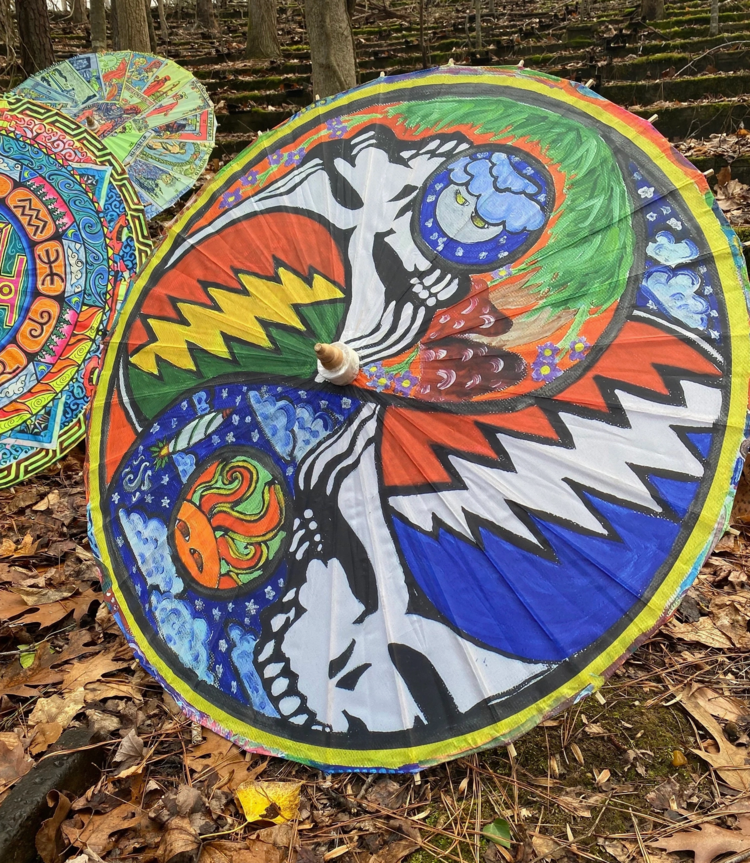 Night and Day Yin Yang UV Reactive Parasol