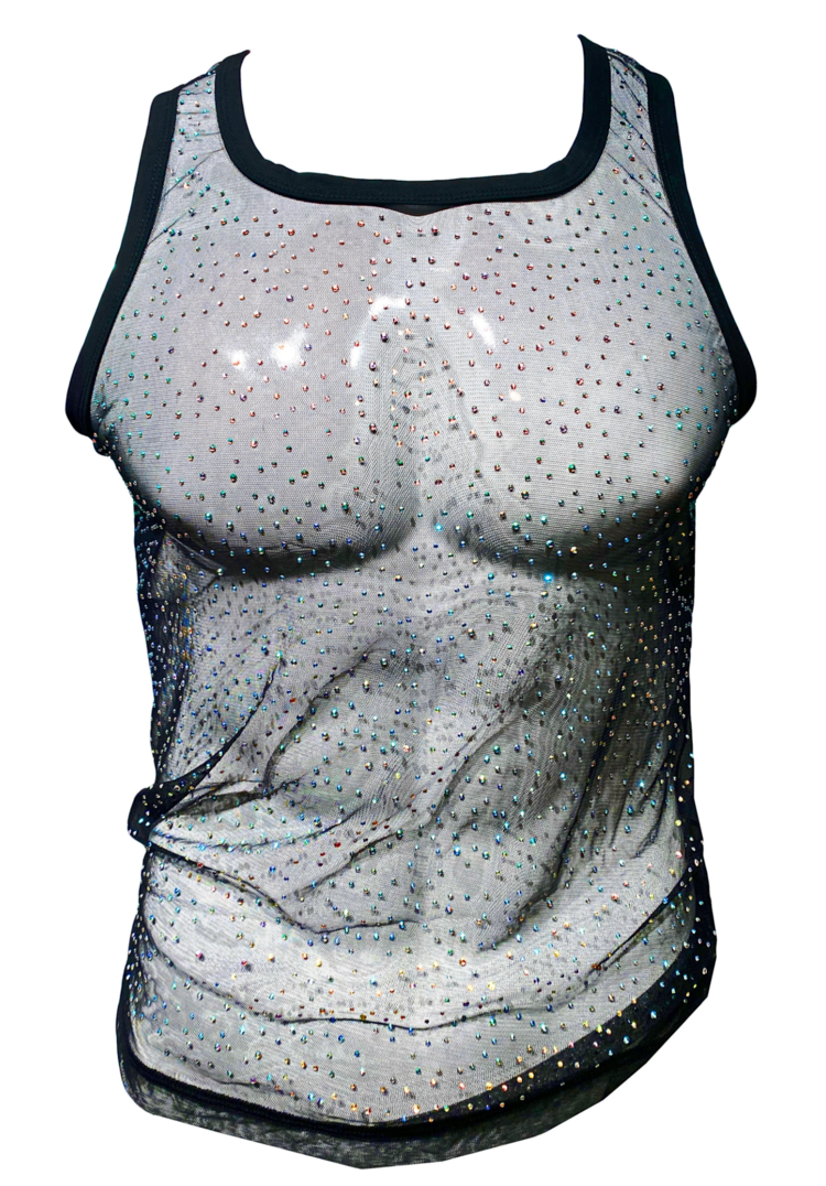 Rhinestone Mesh Tank