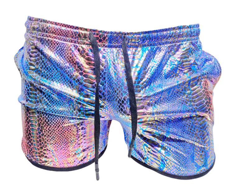 Metallic Snake Pocket Shorts