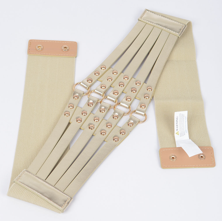 Metallic Studded O-Ring Waist Cincher Plus