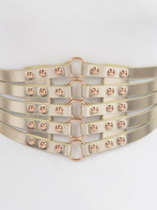 Metallic Studded O-Ring Waist Cincher Plus