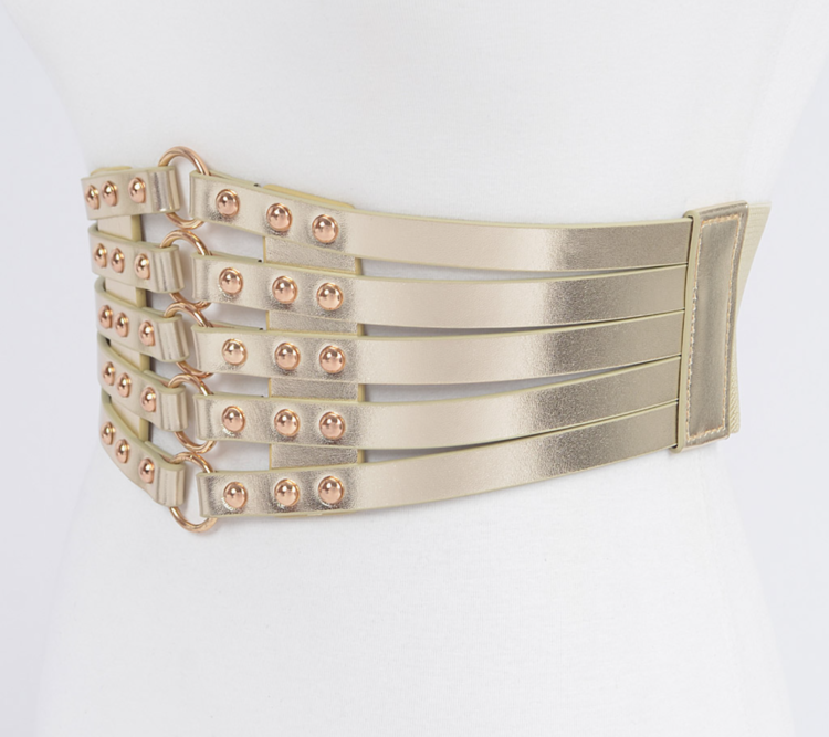 Metallic Studded O-Ring Waist Cincher Plus
