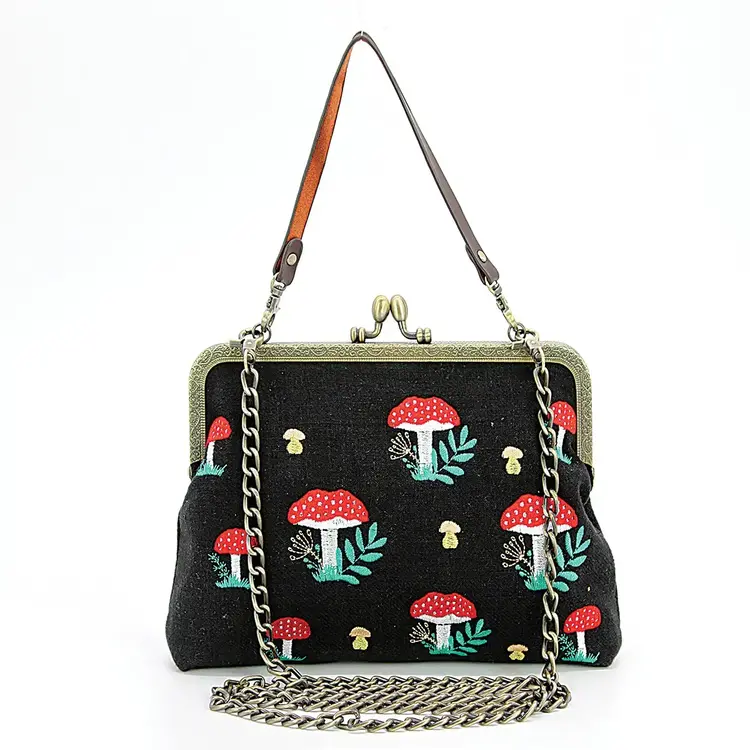Mushrooms Kisslock Bag