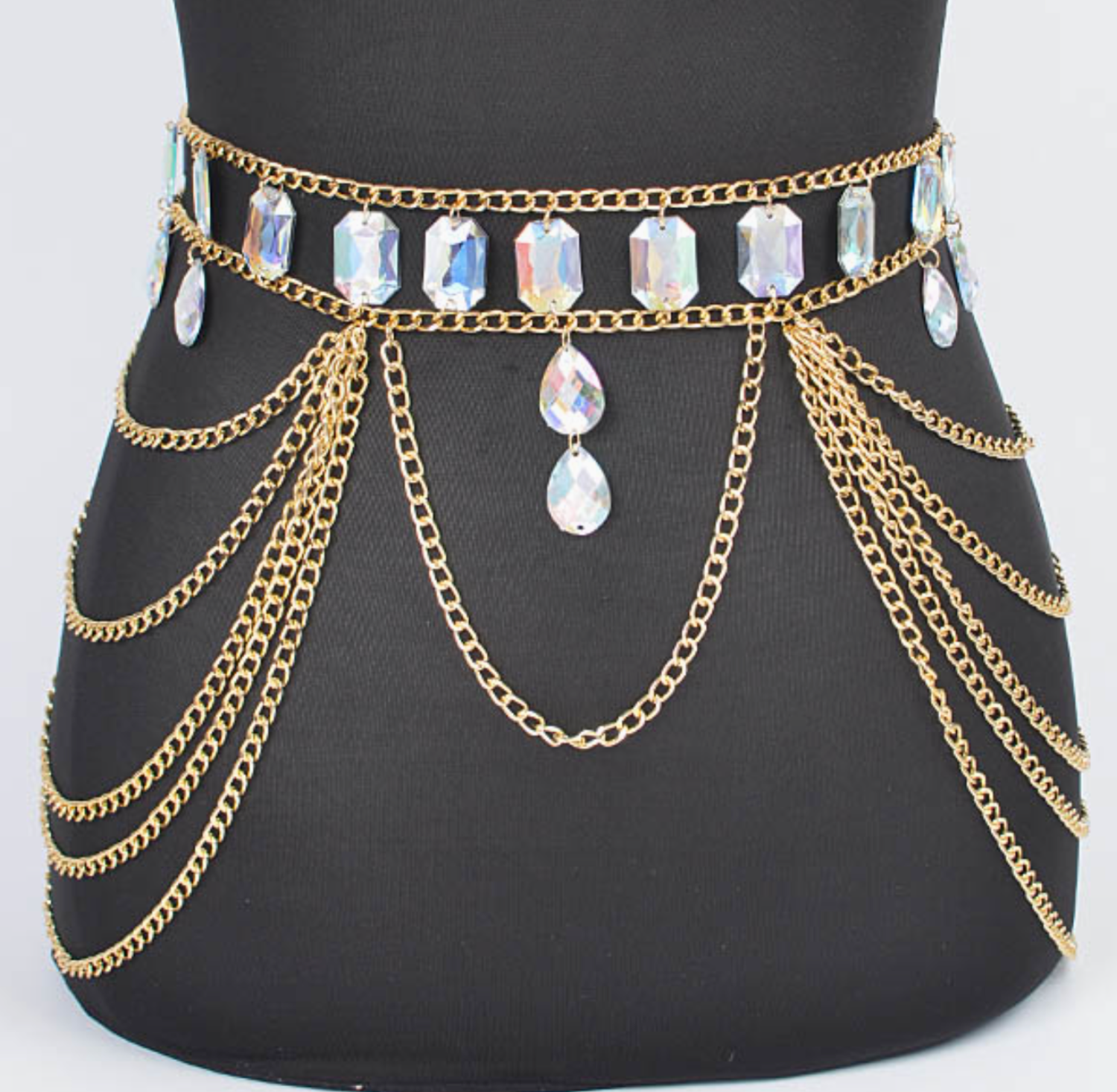Gold and Silver AB Waist Belt Buckle Stretch Waist Belt (Gold or Silver) – MunekaWear main image 4