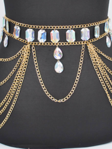 AB Stone Layered Chain Belt