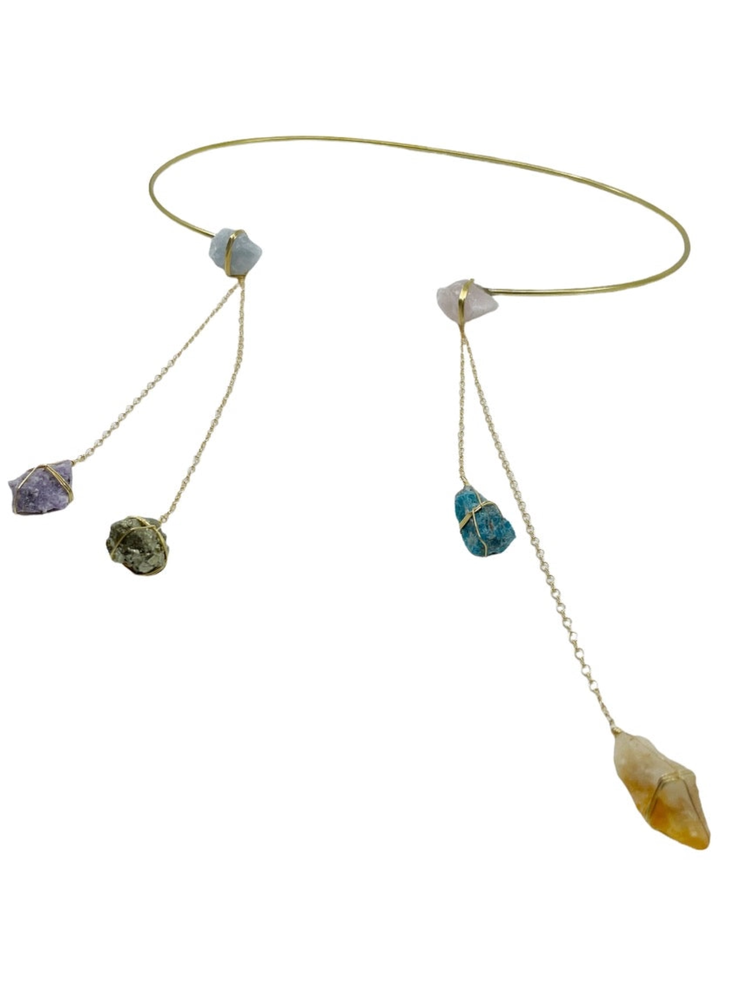 Open Air Halcyon Dripping Healing Crystals Belly Chain Belt