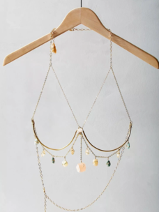 Dripping Stone Bra Corset Body Jewelry