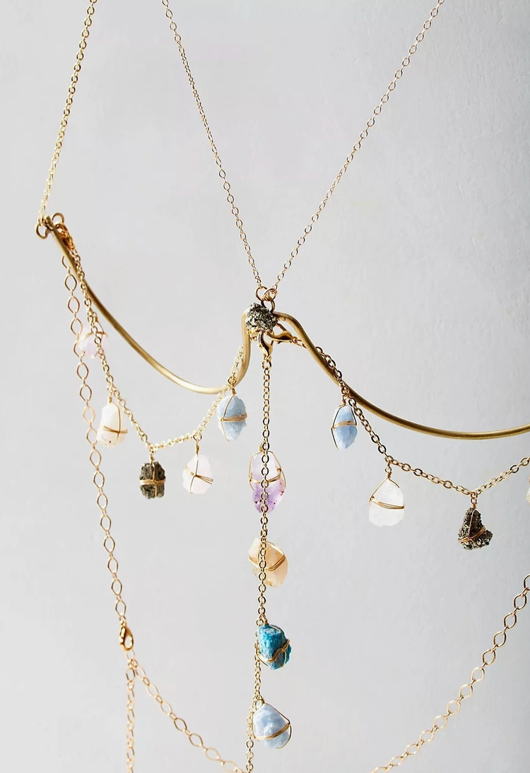 Dripping Stone Bra Corset Body Jewelry