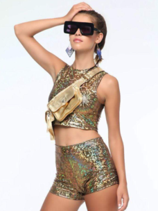 Holographic Roller Girl Hot Pants