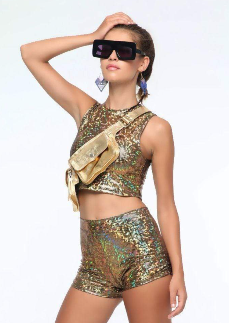 Holographic Roller Girl Hot Pants