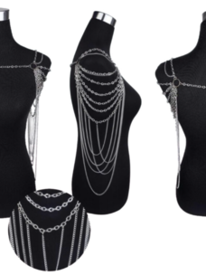 Layered Shoulder Chain Harness Silver
