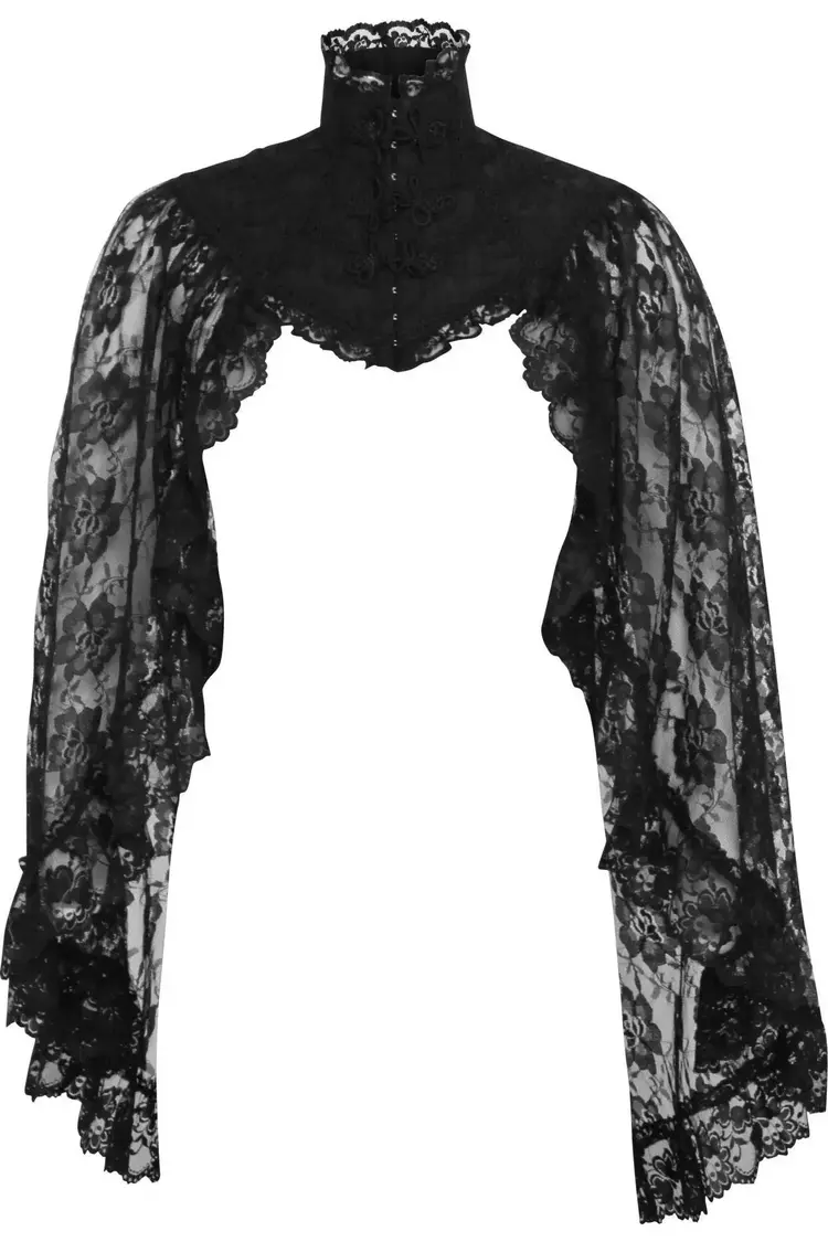 Black Lace Sleeved Bolero Jacket
