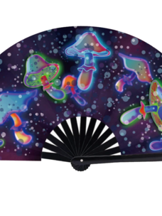 Zoomy Shroomy Blacklight Folding Fan