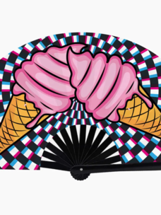 Ice Cream You Scream Blacklight Folding Fan