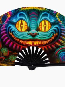 We're All Mad Here Blacklight Folding Fan