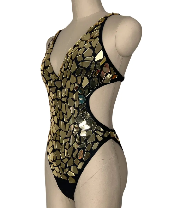 Golden Mirror Glam Bodysuit