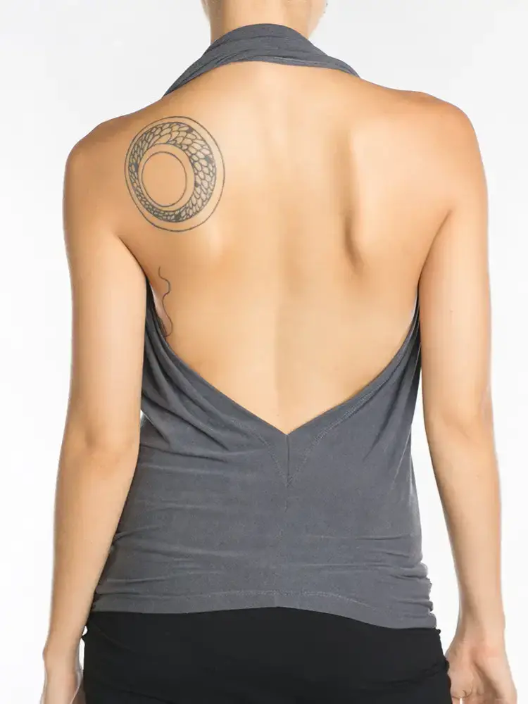 Jan Hilmer+Sparrow Gray Wave Convertible Halter Top