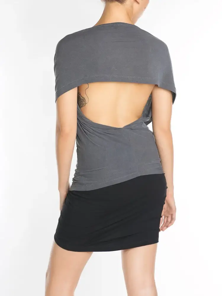 Jan Hilmer+Sparrow Gray Wave Convertible Halter Top