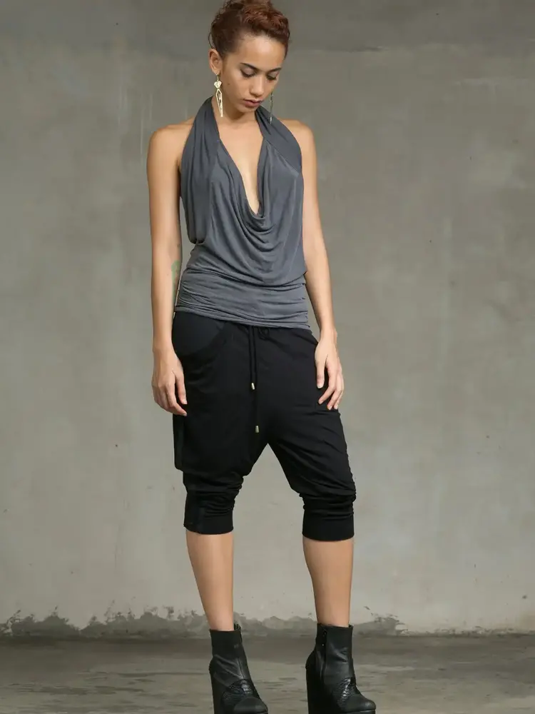 Gray Wave Convertible Halter Top