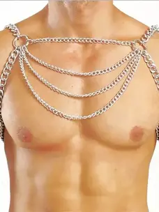 Silver Front Swag Chain Harness