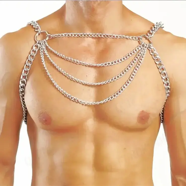 Silver Front Swag Chain Harness
