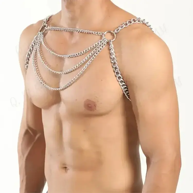Silver Front Swag Chain Harness