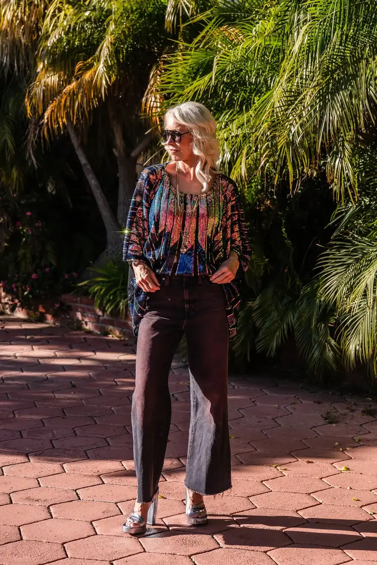 Midnight Lotus Scarf Top