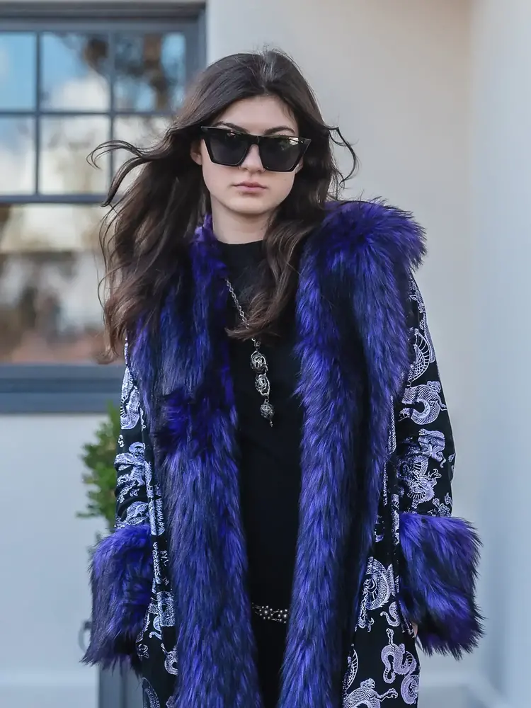 Penny Deluxe Nymeria Plum Faux Fur Coat