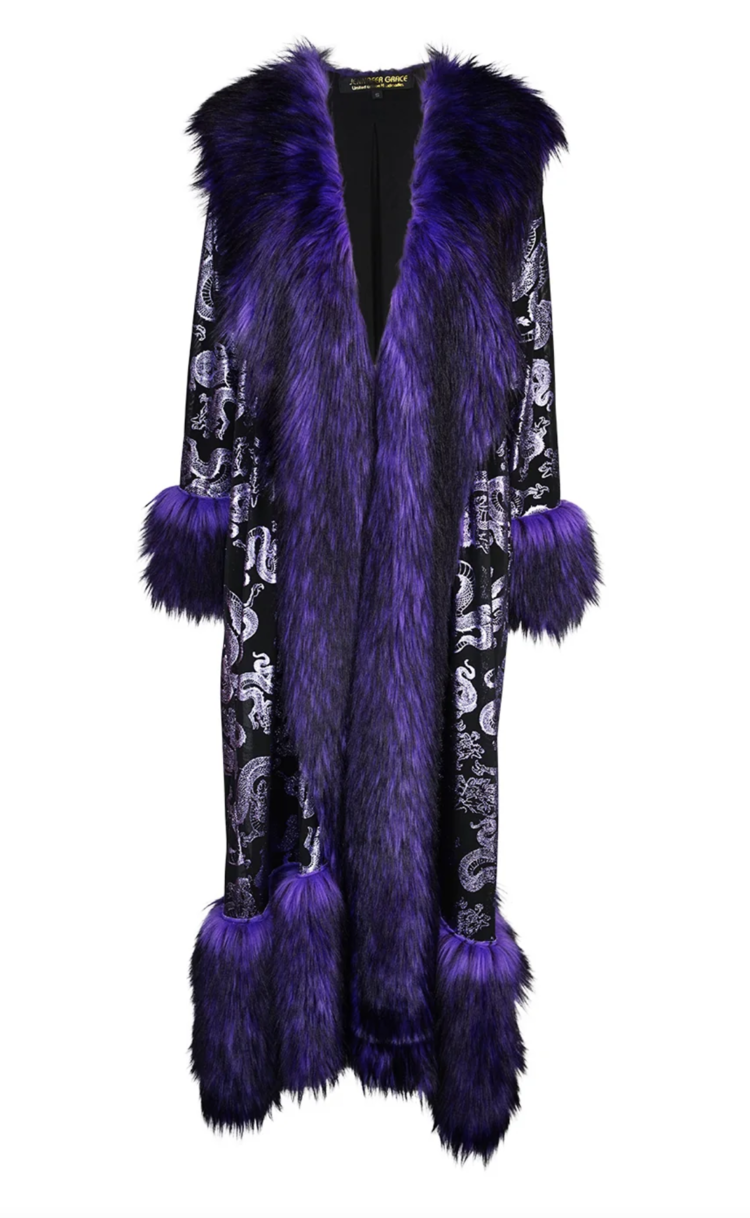 Penny Deluxe Nymeria Plum Faux Fur Coat