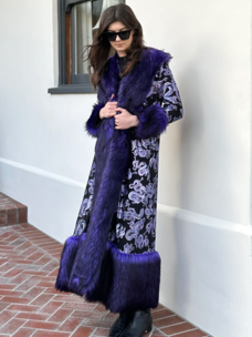 Penny Deluxe Nymeria Plum Faux Fur Coat