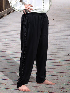 Black Side Lace-Up Pants