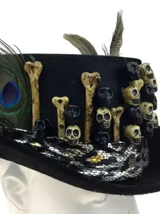 Skeleton and Feathered Top Hat