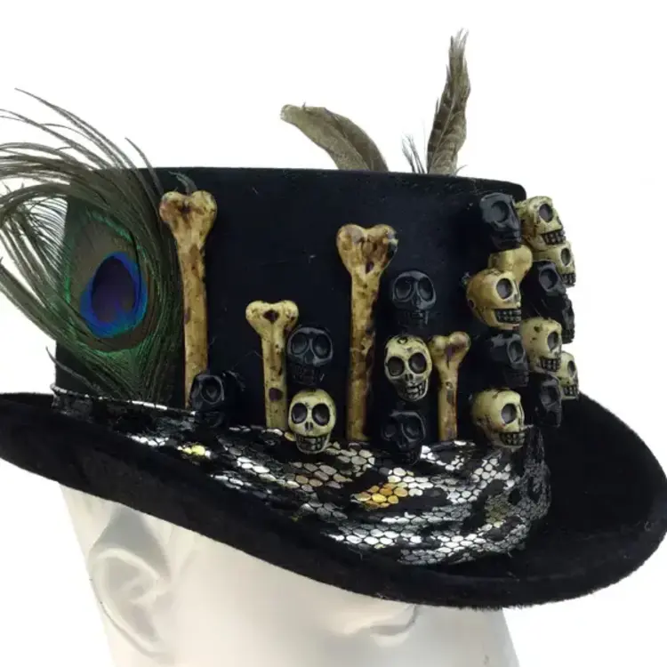 KBW GLOBAL CORP. Skeleton and Feathered Top Hat