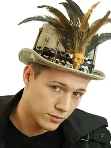 Voodoo Skull Feather Top Hat