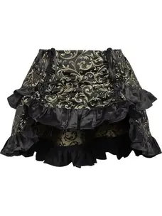Gold/Black Brocade Ruched Bustle Skirt