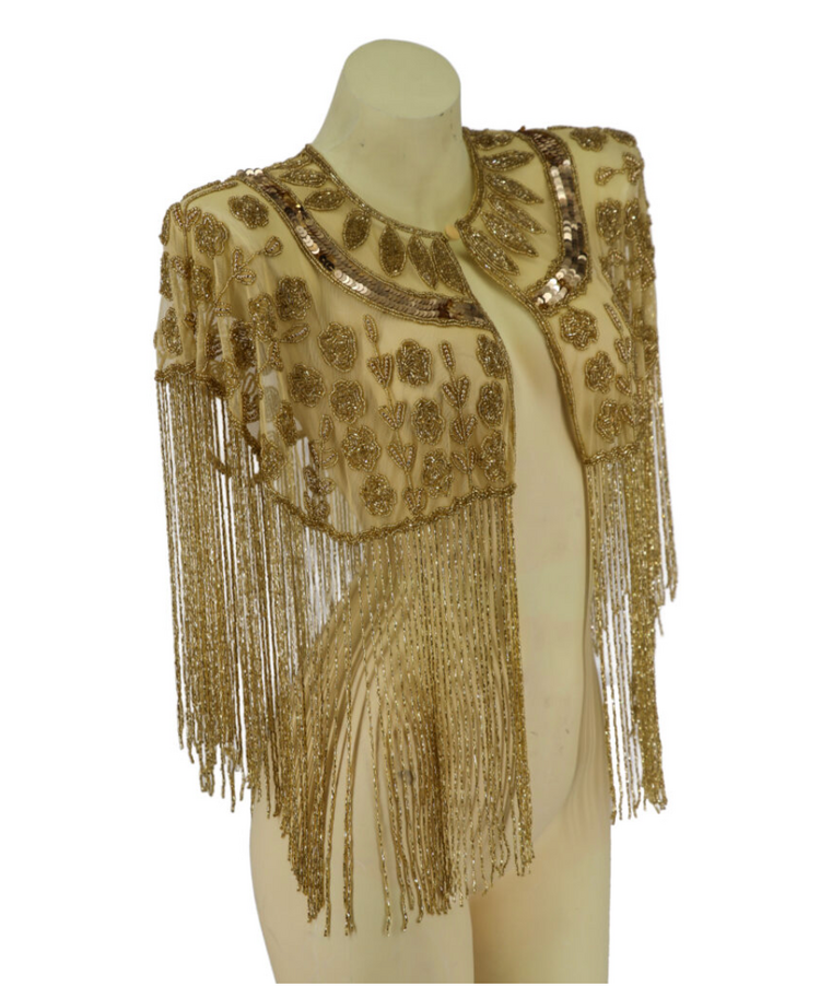 Beaded Shawl w/ Fringe