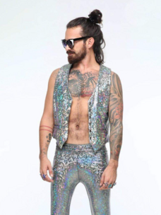 Mens Holographic Dancing Vest Disco Brawl
