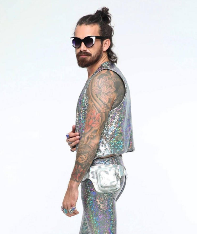 Mens Holographic Dancing Vest Up In Smoke