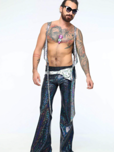Men's Holographic Flares Cosmic Obsidian