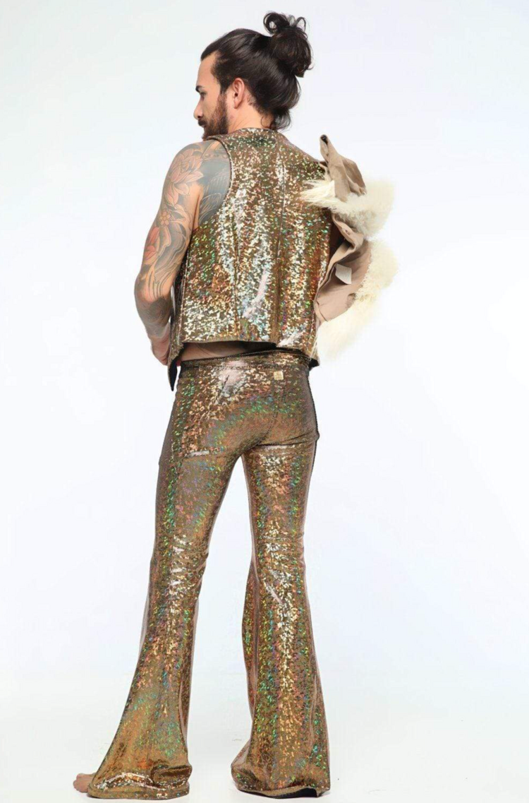 Men's Holographic Flares Cosmic Obsidian