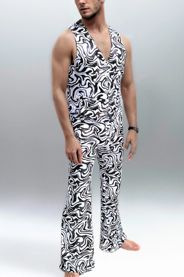 Men's Holographic Flares Cosmic Obsidian