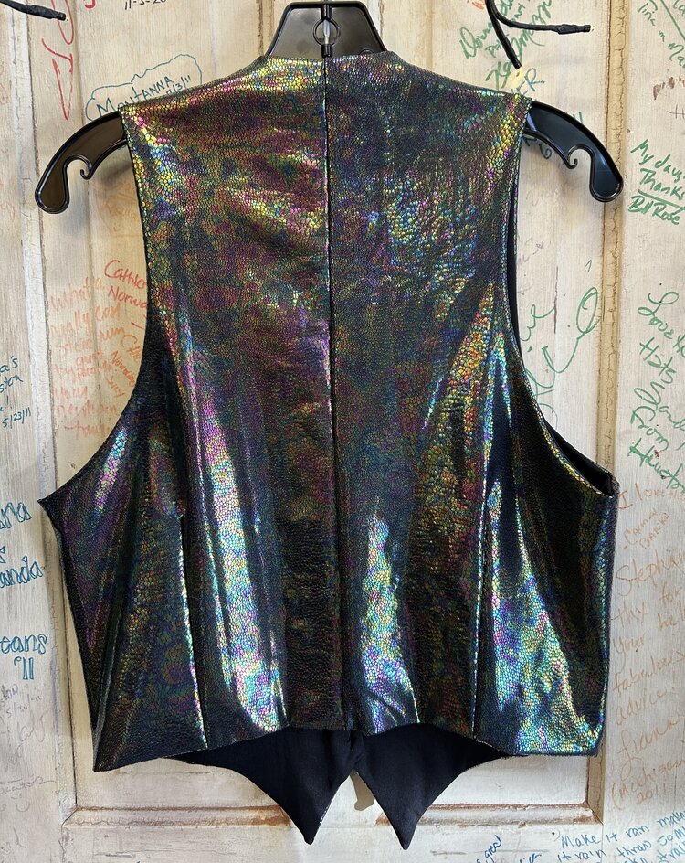 Mens Holographic Dancing Vest Cosmic Obsidian