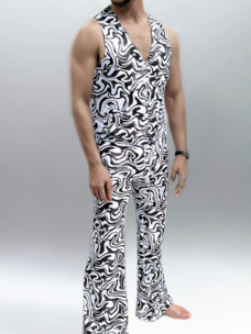 Mens Holographic Dancing Vest Up In Smoke