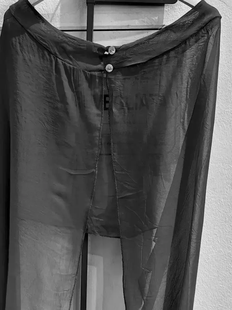 Italian Silk Topper Poncho Black