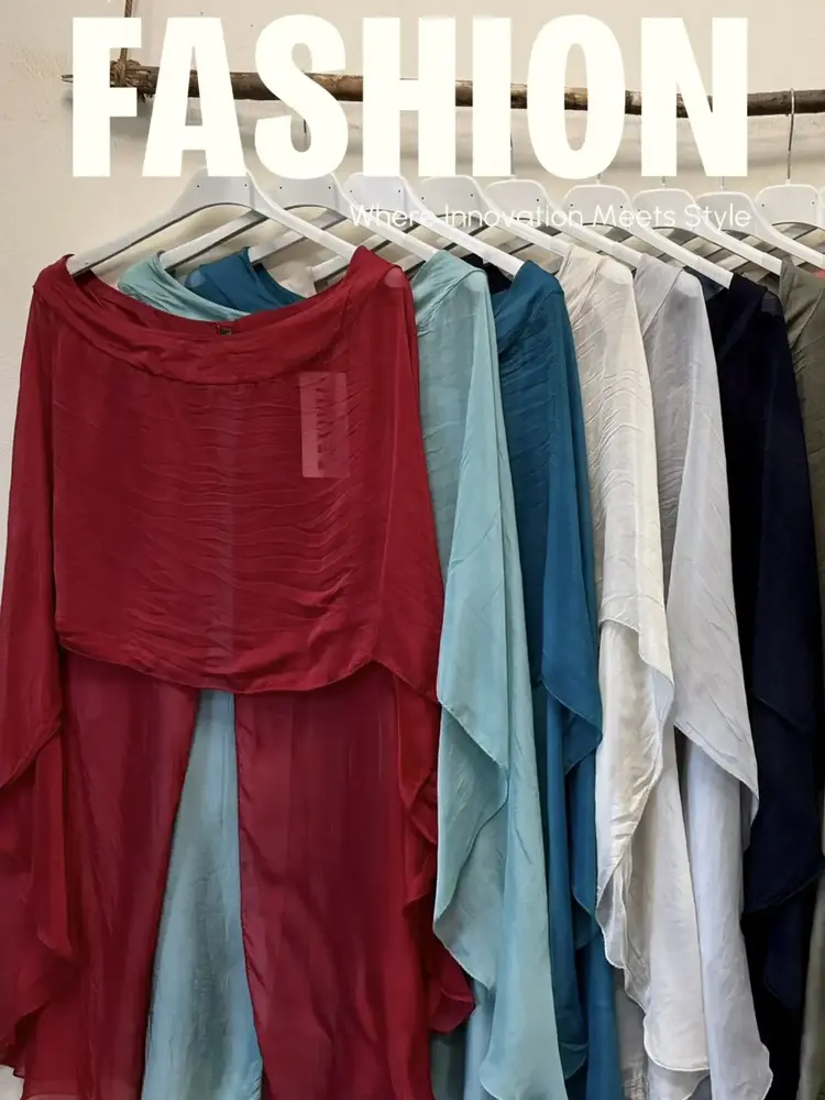 Dance In Paris Italian Silk Topper Poncho White