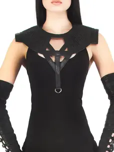 Isis Leather Statement Collar Black