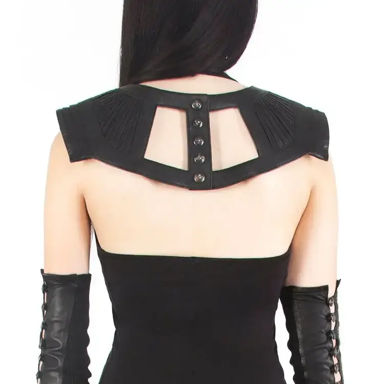 Jan Hilmer+Sparrow Isis Leather Statement Collar Black