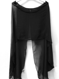 Dance In Paris Italian Silk Topper Poncho Black