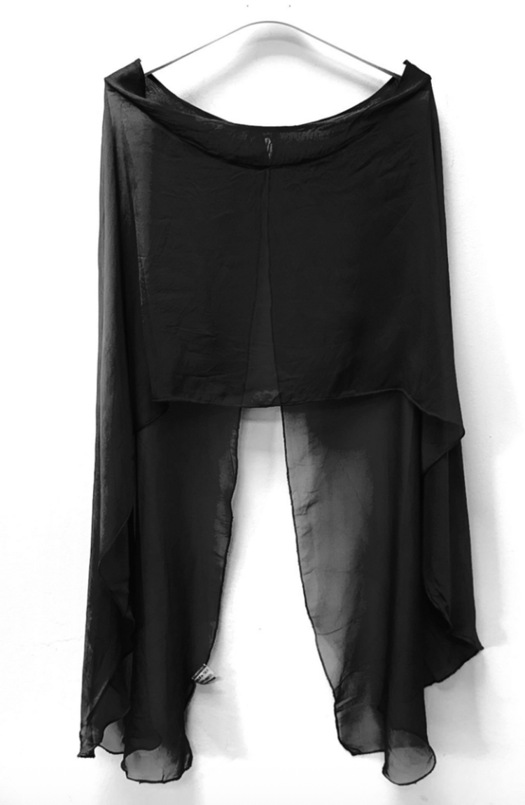 Italian Silk Topper Poncho White