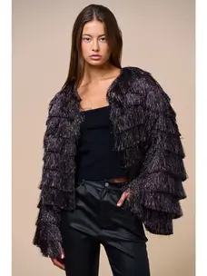 Fringe Layered Jacket Bronze Shimmer